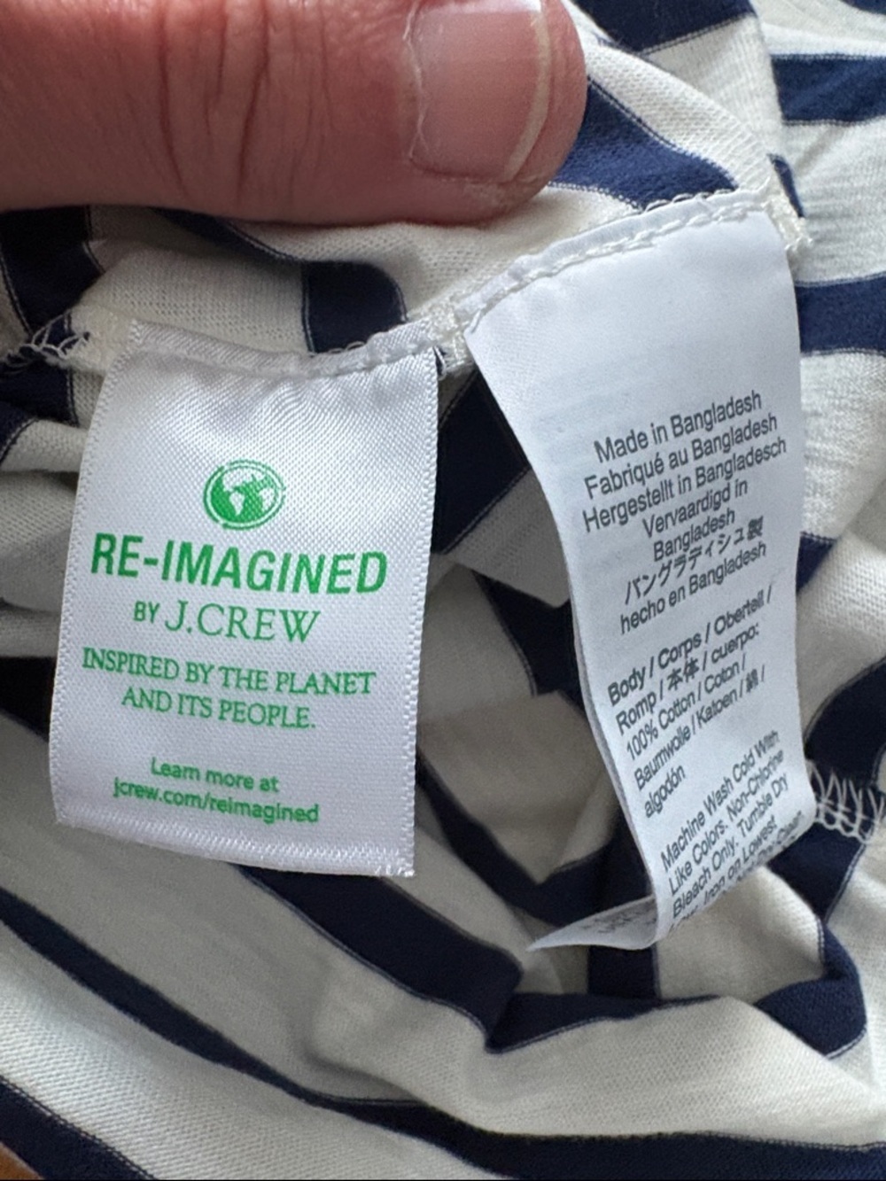 J. Crew Navy and White Striped Tee - Picture 8 of 9